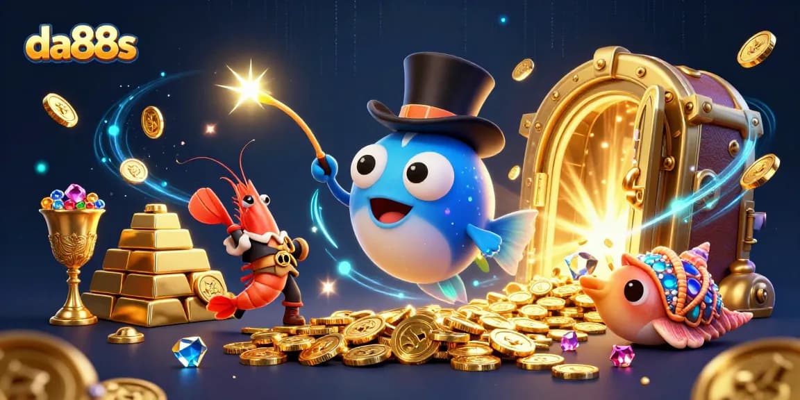 Engage with da88s at a vibrant casino scene featuring animated sea creatures and treasure