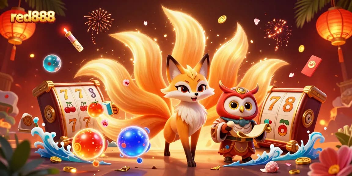 Engage with exciting games at red888 as a colorful fox spirit and wise owl accompany your winning journey.