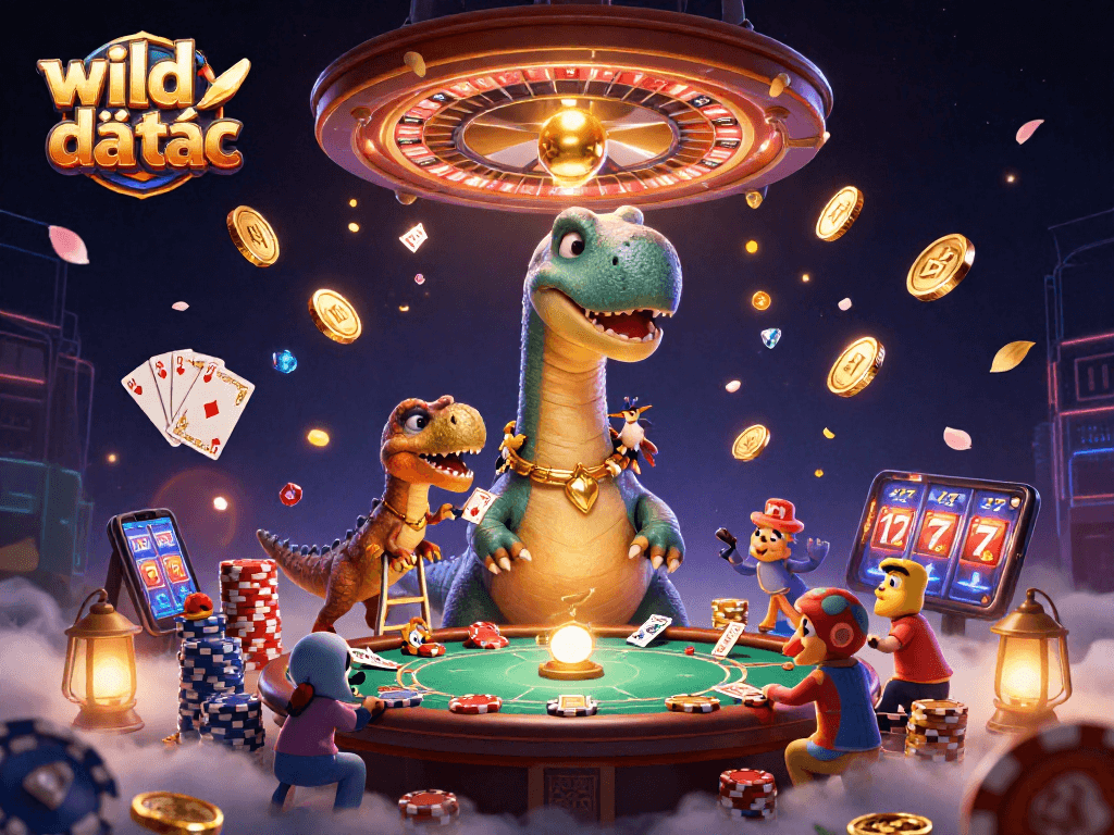 Experience wild đạo tặc at an engaging casino scene featuring dazzling card games and treasures.