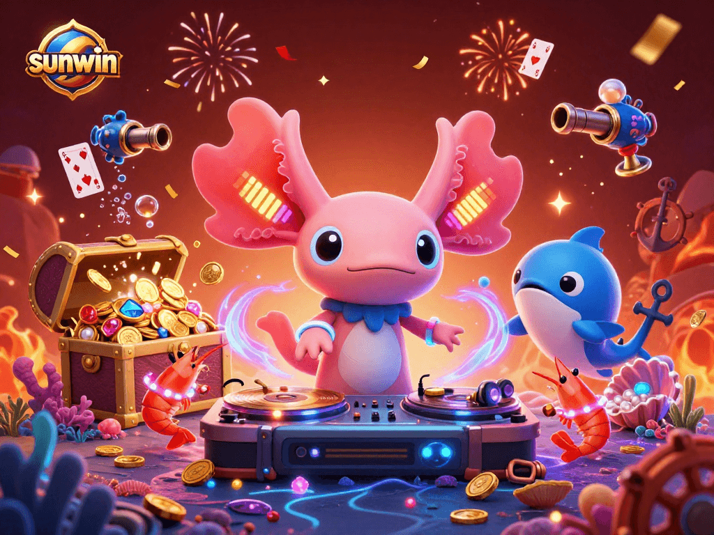 Experience the excitement of sunwin casino gaming with vibrant underwater characters and rich details.