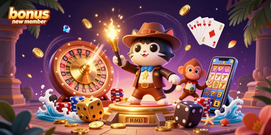 Activate your winning potential with bonus new member advantages in this dynamic casino scene.