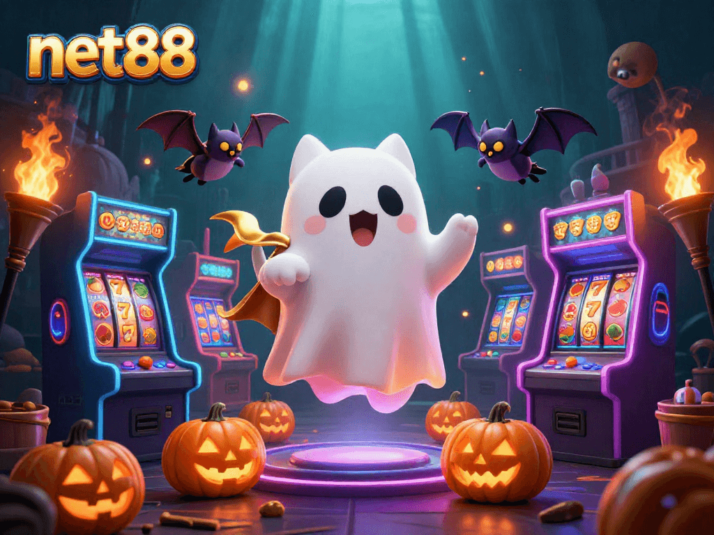 Experience thrilling wins with net88 in a ghostly casino adventure with vibrant 3D gaming elements.