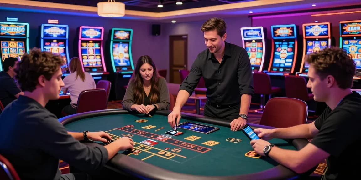 Engaging scene of players at casinos that accept credit cards with modern gaming setups, bright atmosphere