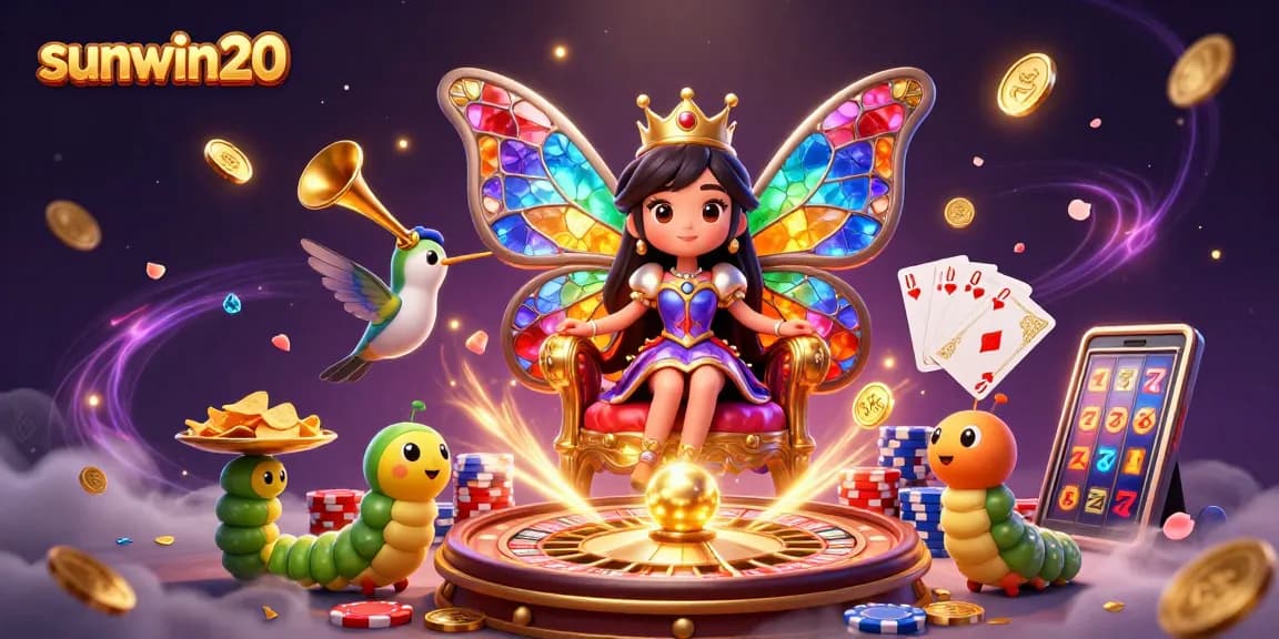 Experience the thrill of winning at sunwin20 with a vibrant casino illustration.