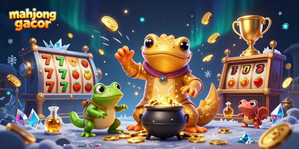 Spin and win with mahjong gacor jackpot action, featuring an alchemist and gold coins!