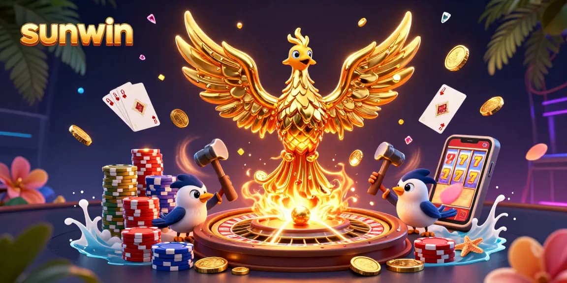 Experience the thrill of sunwin with a molten phoenix, casino games, and dynamic action
