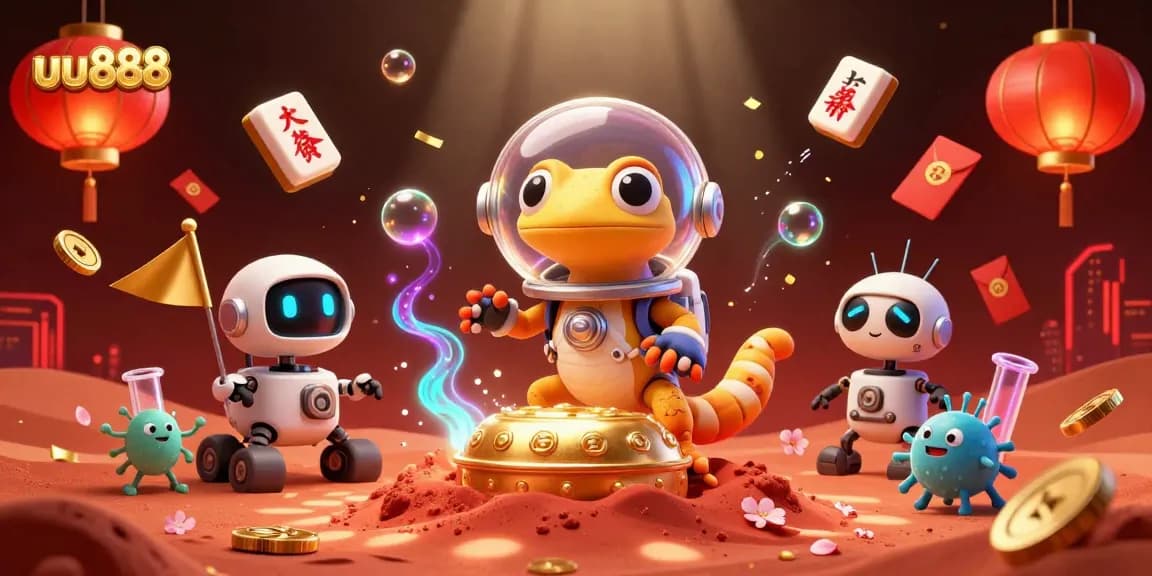 Experience exhilarating gaming at uu888 with a joyous alien casino discovery scene.