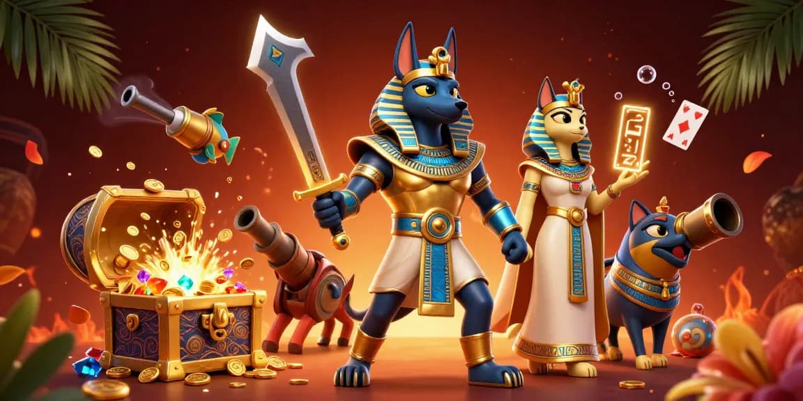 Experience good 88 casino thrill as Anubis and Bastet conjure fortune with floating cards and gold.