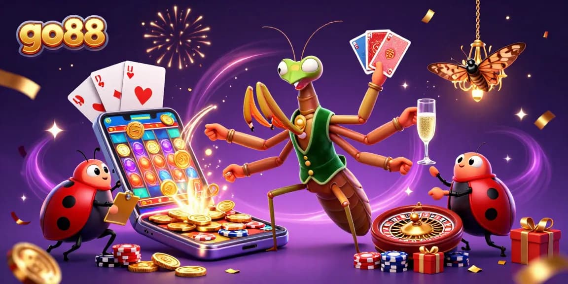 Experience the thrilling world of go88 casino, with vibrant characters and games in action.