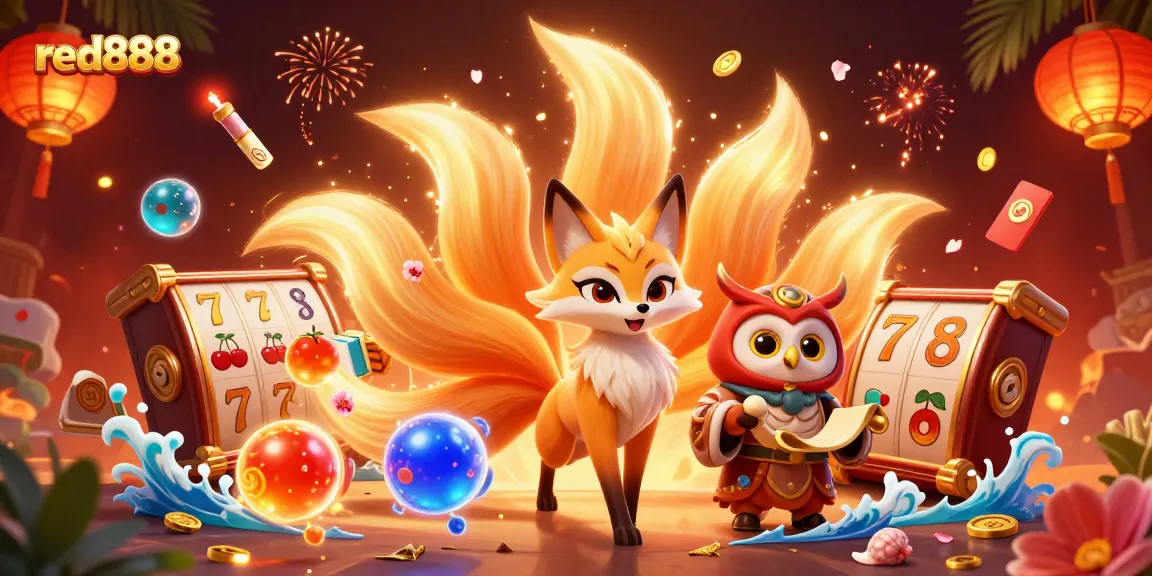 Engage with exciting games at red888 as a colorful fox spirit and wise owl accompany your winning journey.