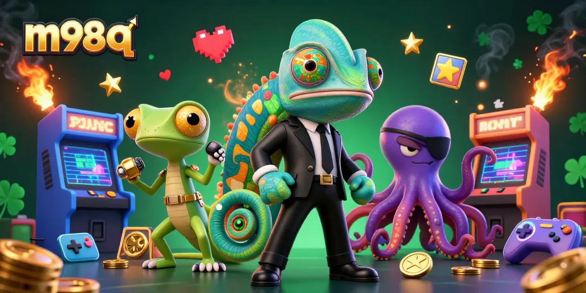 Engage in thrilling gaming adventures with m98 q featuring vibrant characters amidst immersive casino elements