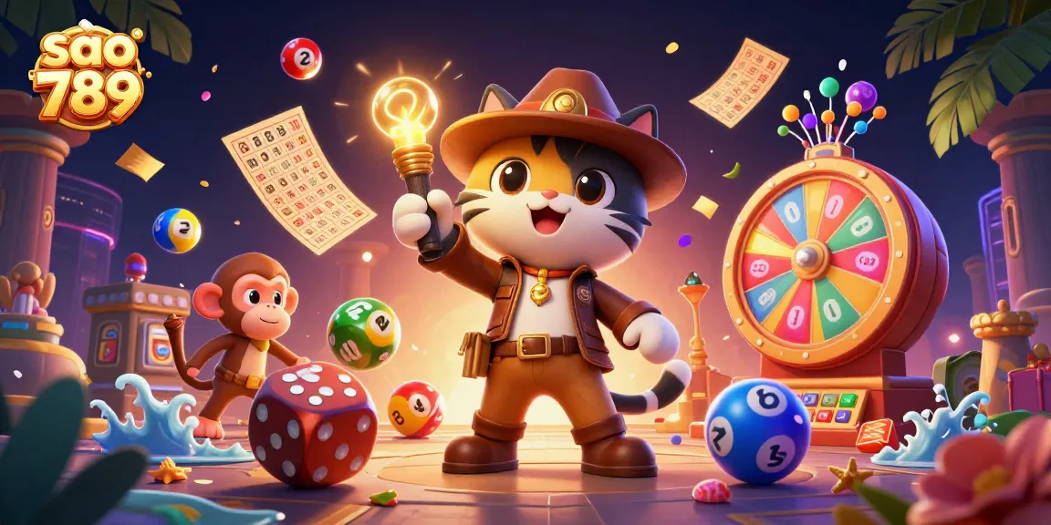Experience thrilling gaming with sao 789 as the archaeologist cat discovers golden casino treasures.