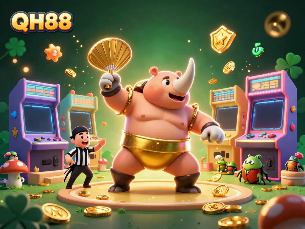 Engage in thrilling gameplay at QH88 with a vibrant 3D scene showcasing dynamic casino elements