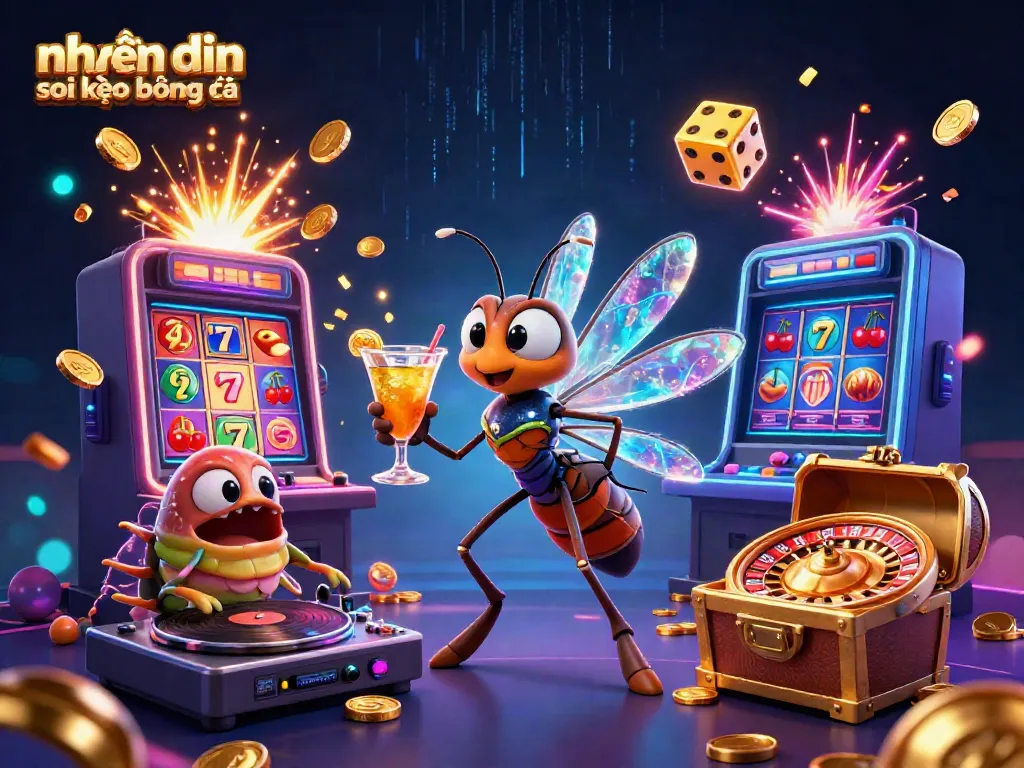 Enhance your betting strategy with nhận định soi kèo bóng đá, featuring vibrant casino elements and characters.