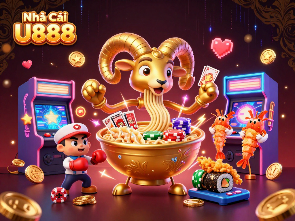 Engage in dynamic gaming with Nhà Cái U888’s rich 3D representation featuring playful casino characters.