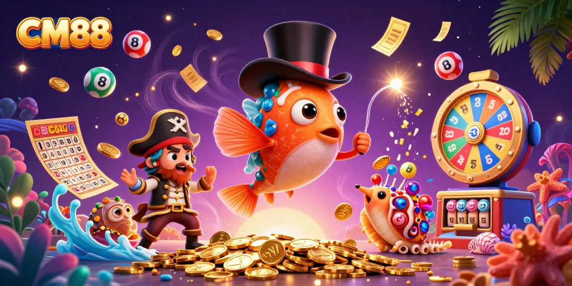 CM88 brings thrilling fun with dynamic lottery elements, illustrated in a vibrant underwater scene.