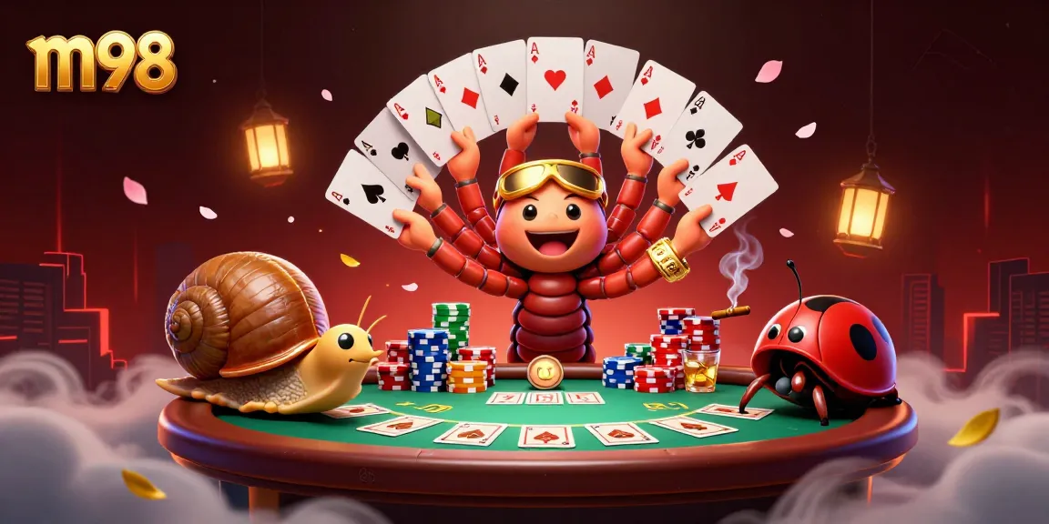 Experience the excitement of m98 casino with dynamic card plays at a thrilling poker table.