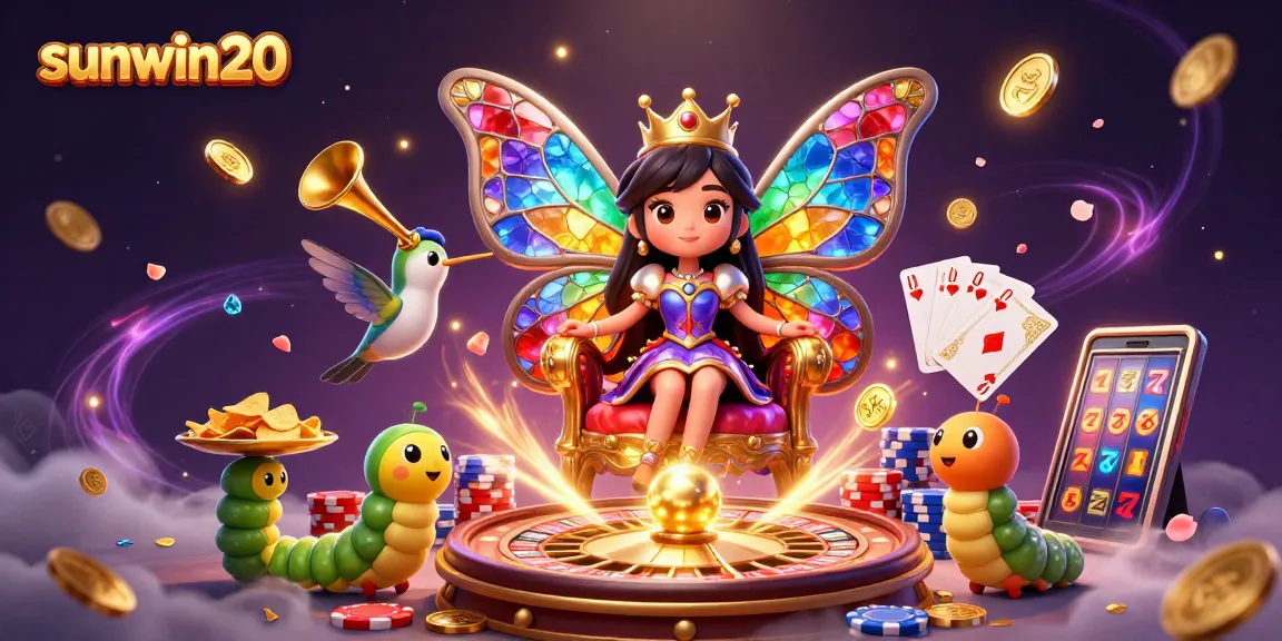 Experience the thrill of winning at sunwin20 with a vibrant casino illustration.