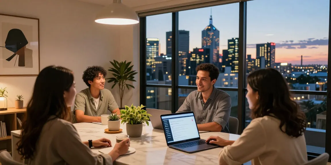 Professional Airbnb help in Melbourne with a local host meeting guests in a stylish apartment.