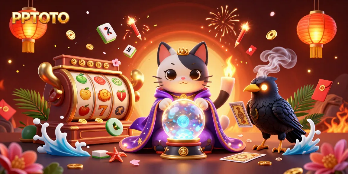 PPTOTO menarik pemain dengan slot yang berwarna-warni, karakter mistis, dan elemen ramalan.