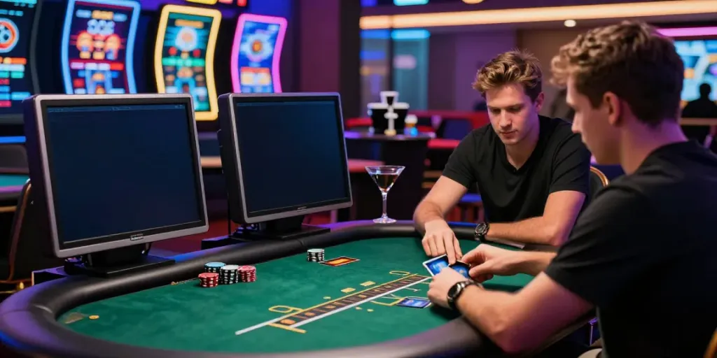 Players experiencing the thrill of online casinos that accept credit cards at a vibrant gaming table.