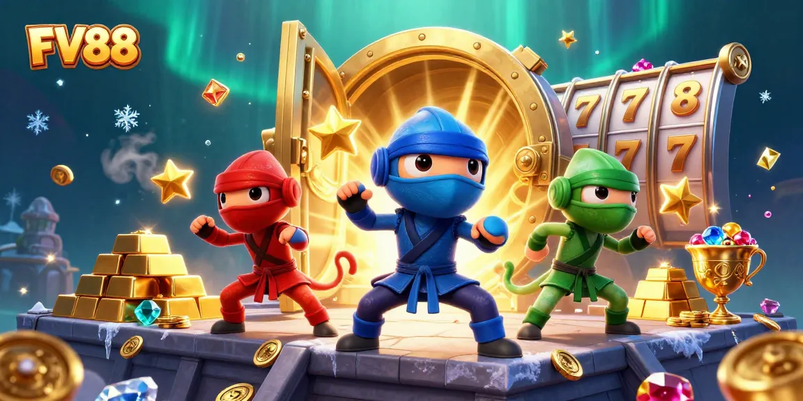 Experience FV88’s thrilling slot adventure with ninja chameleons and treasures galore!