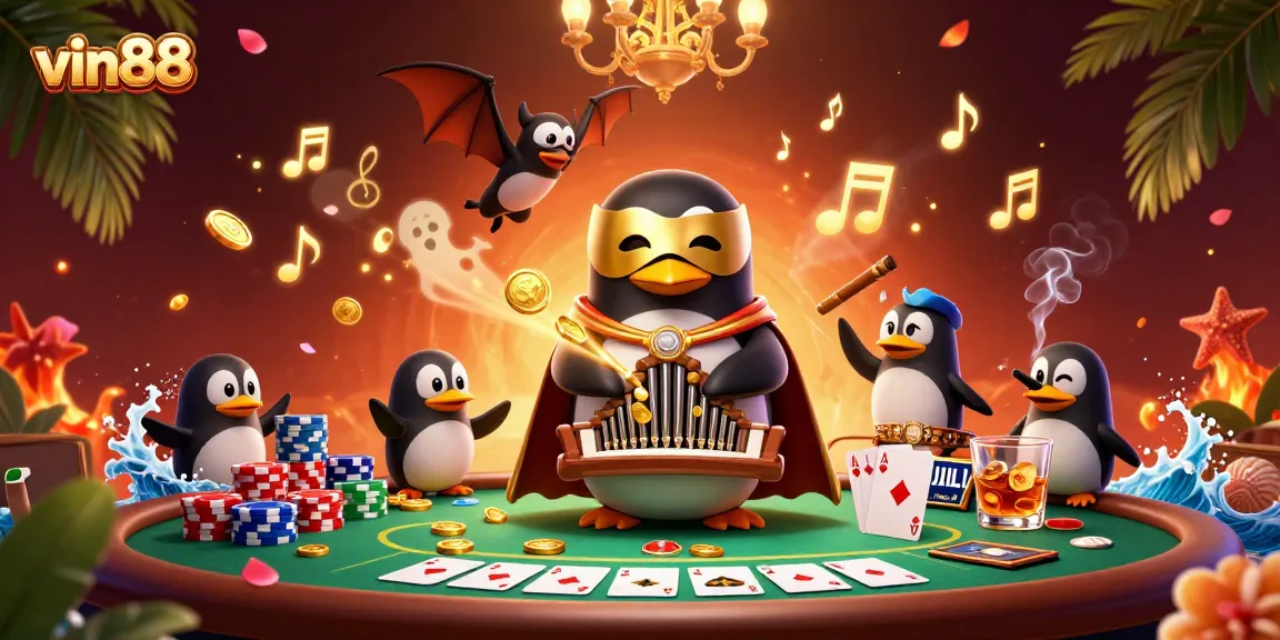 Experience the thrill of vin88 with a vibrant 3D casino scene featuring dynamic gaming elements.