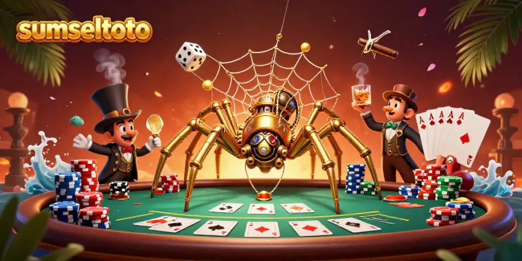 Experience thrilling wins with sumseltoto's captivating 3D steampunk poker scene.