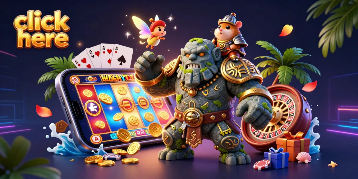 Try your luck on a slot game while clicking here with a golem and fairy magic.