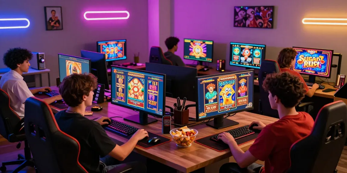 Exciting gaming night at a credit card casino with players enjoying slots and live dealer games in a vibrant setting.