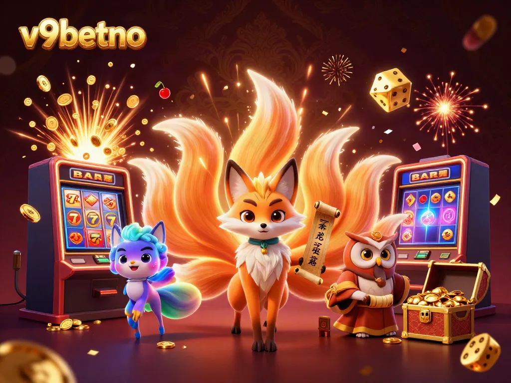 Engage in thrilling wins with V9BETNO, featuring colorful spirits and a jackpot scene atmosphere.