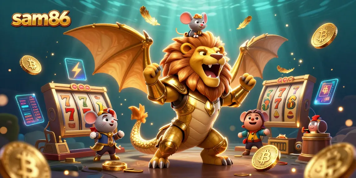 Experience thrilling gameplay with sam86 as golden chimera and mouse jockey celebrate casino victories.