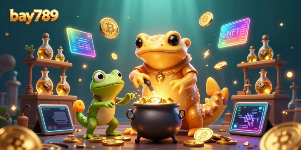 Experience thrilling gameplay with bay789's captivating golden alchemist scene, filled with magical casino elements.