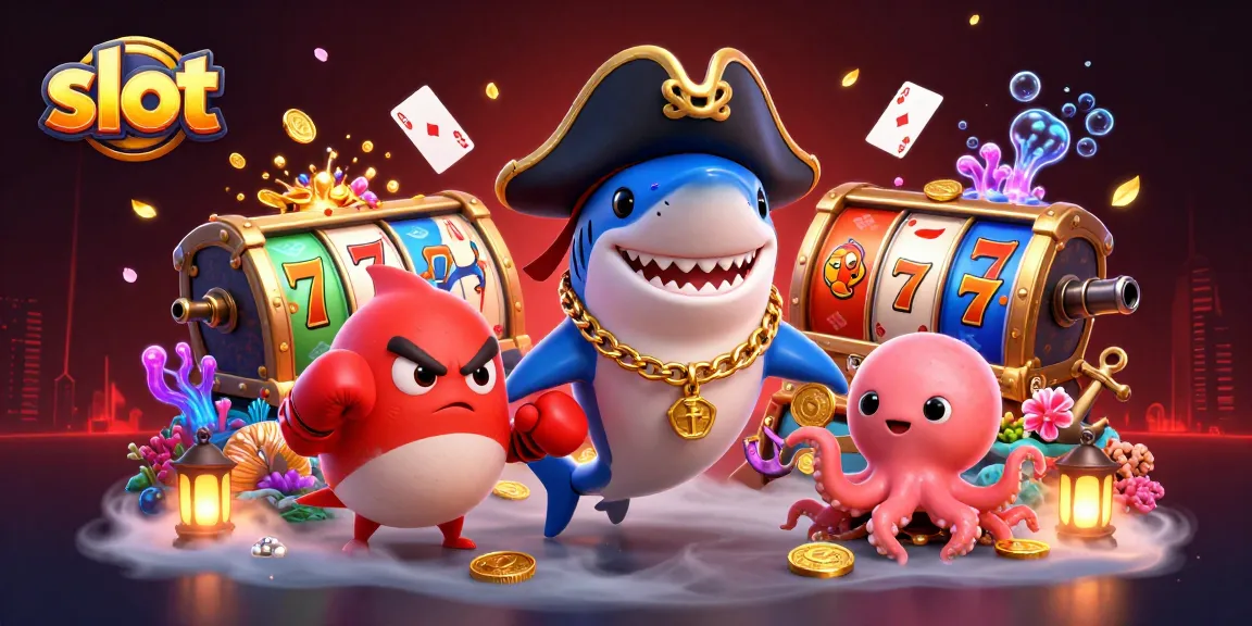 Spin the exciting slot games with a lively pirate shark and friends amid a treasure-filled underwater adventure.