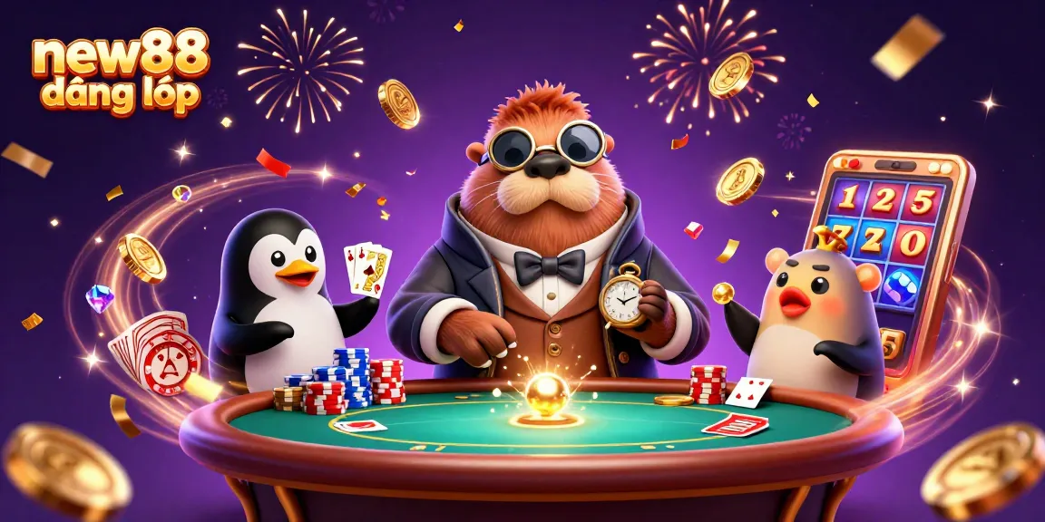 Experience the excitement of new88 đăng nhập with this vibrant underwater casino scene showcasing a poker table.