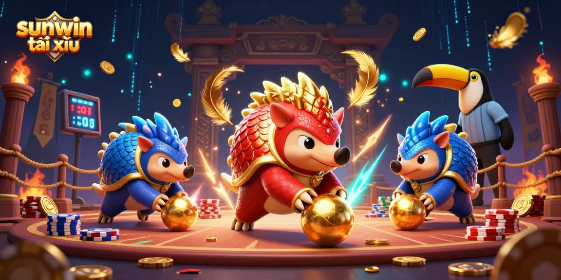Engage in sunwin tài xỉu as rival pangolins compete in a vibrant casino showdown with dynamic game elements.