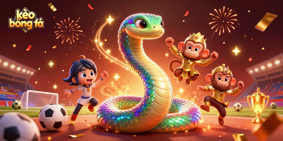 Engage in thrilling kèo bóng đá action with fantasy elements and vibrant colors in this 3D illustration.