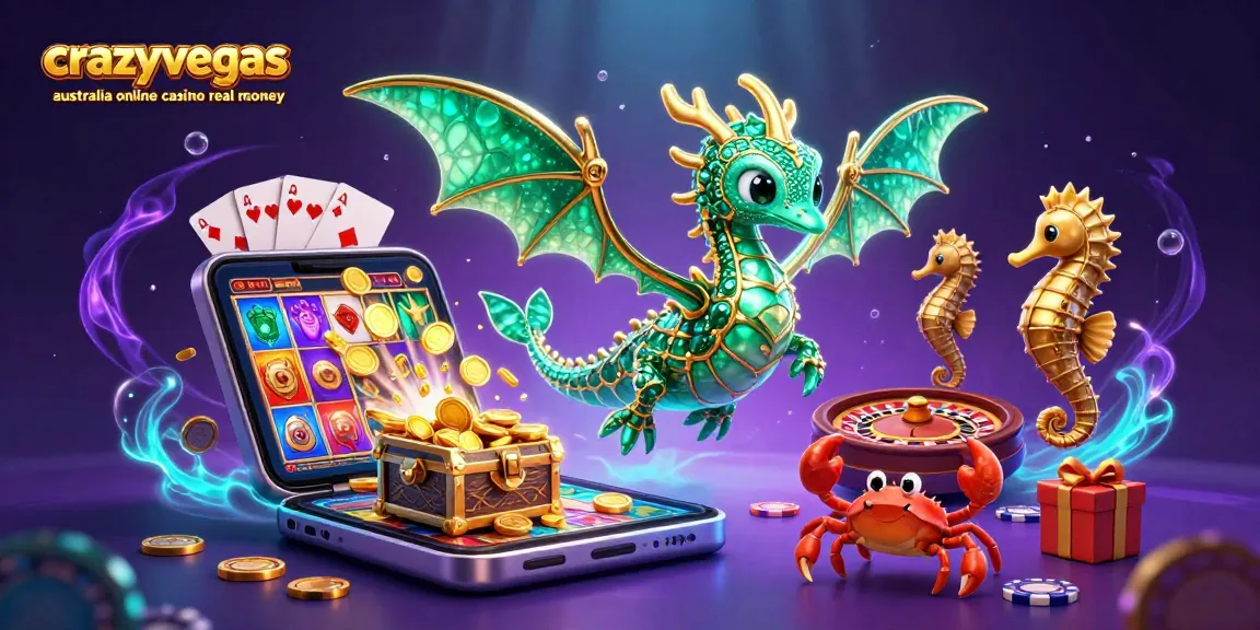 Players win big at crazyvegas australia online casino real money with golden coins and vibrant games.