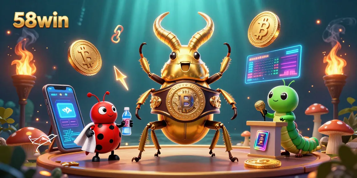 Experience 58win's dynamic gaming scene with exciting characters and vibrant casino elements.