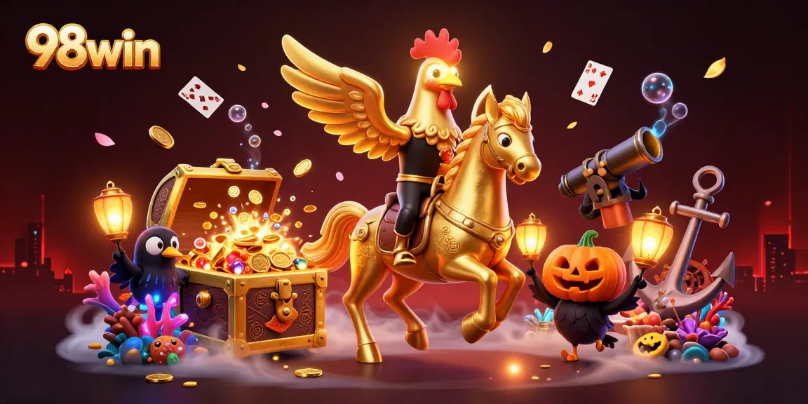 Experience thrilling wins at 98win with golden roosters and immersive gaming visuals.