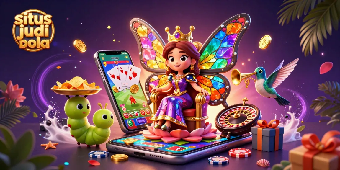 Experience the thrill of situs judi bola with a vibrant gaming scene featuring dynamic characters and casino elements.