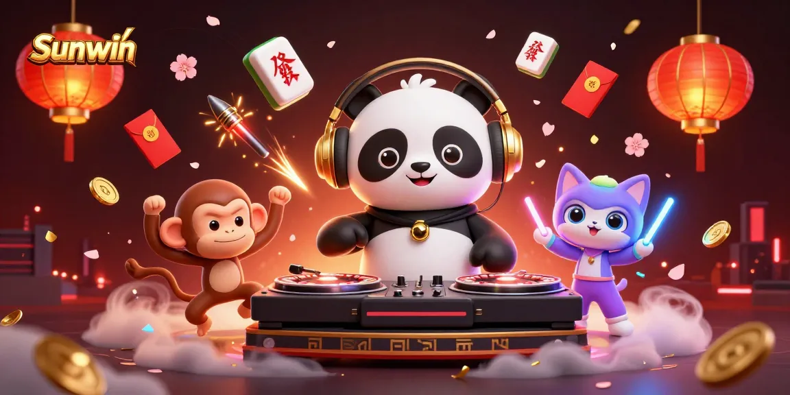 Engage in thrilling gameplay at Sunwin, featuring vibrant characters and exciting casino elements.
