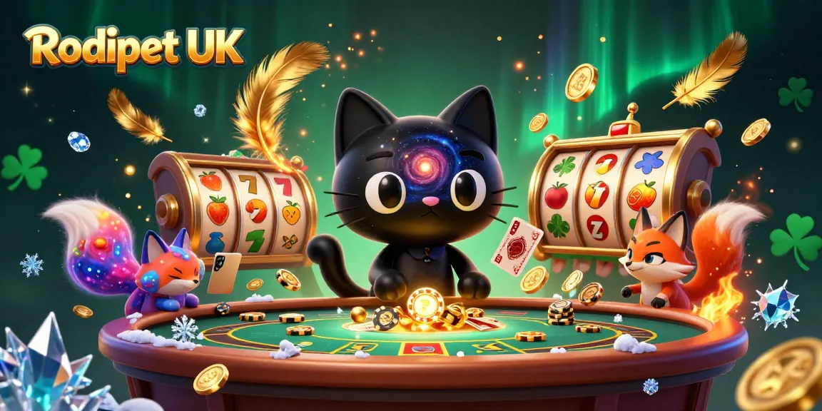 Engage with immersive gameplay at Rodipet UK featuring a cosmic casino scene with cartoon characters.