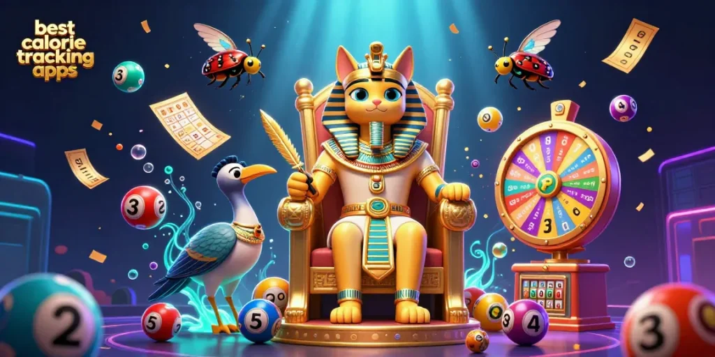 Experience the thrill of the best calorie tracking apps in a dynamic casino-themed illustration.